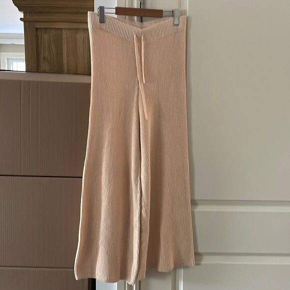 NEW Alc martell high waist crop knit flare womens pants desert rose - Picture 3 of 15